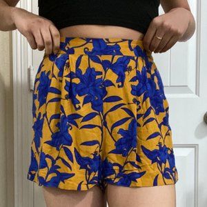 Mustard & Blue Floral Shorts!
